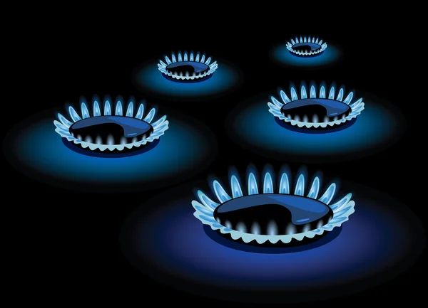 蓝色火焰的气体 — 图库矢量图片