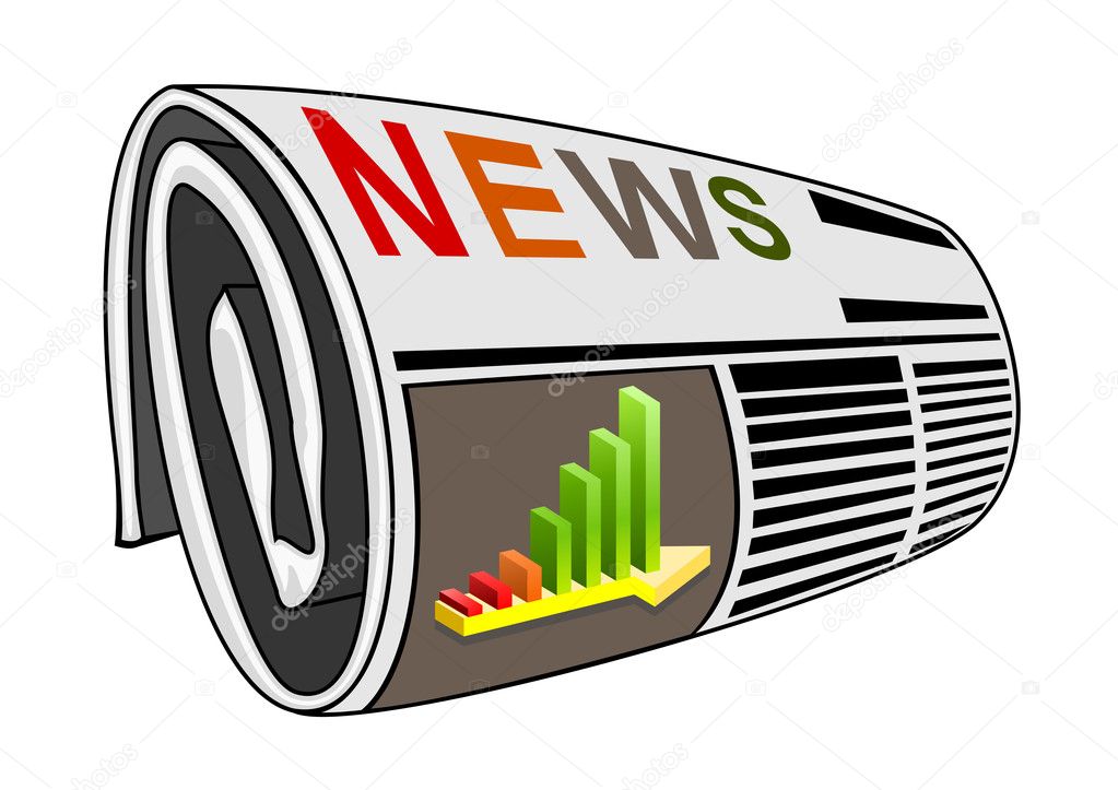 Rolled newspaper vector