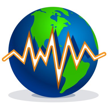 Earth and earth quake lines clipart