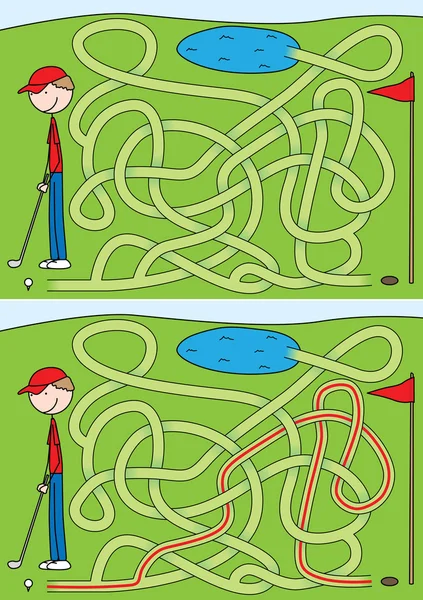 Labyrinthe de golf — Image vectorielle