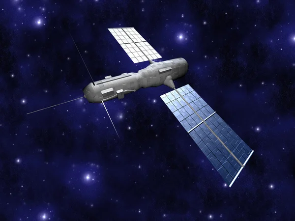 Satellit - Sternenfeld Hintergrund — Stockfoto