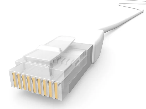 Белый сетевой кабель — стоковое фото