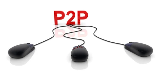Połączenie P2P — Zdjęcie stockowe