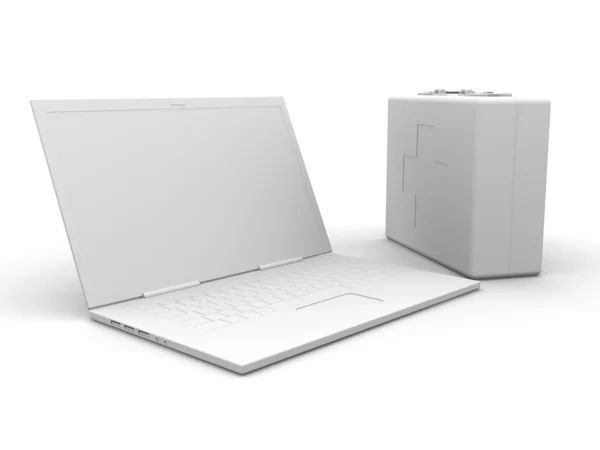 Laptop Primeros auxilios —  Fotos de Stock