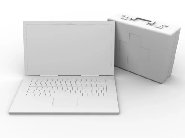 Laptop Primeros auxilios —  Fotos de Stock