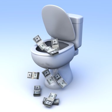 Dollar Toilet clipart