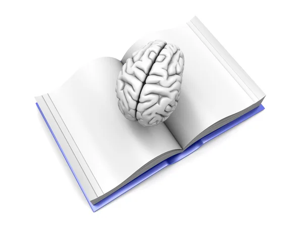 Książki mózgu — Zdjęcie stockowe