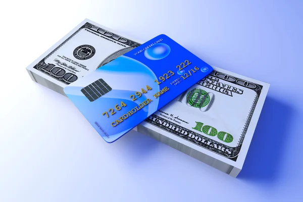 Kredi kartı ve nakit — Stok fotoğraf