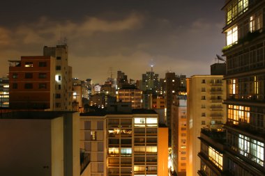 Sao Paulo at night clipart