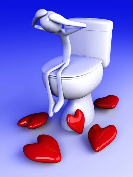 Enfermo de amor en el baño — Foto de Stock