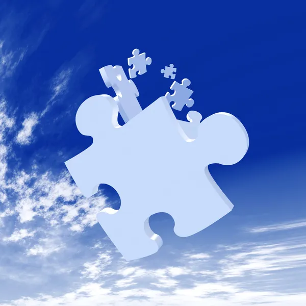 Falling Puzzle Pieces — Stock Photo, Image