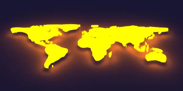 Mappa del mondo incandescente — Foto Stock