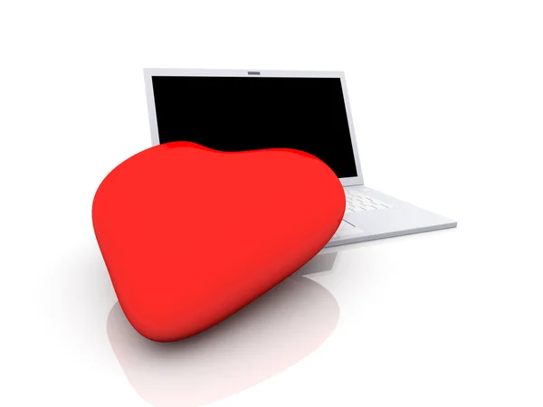 Bärbara datorer i kärlek — Stockfoto