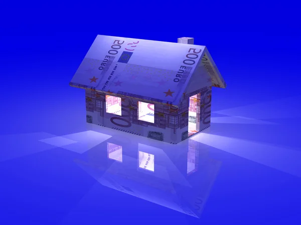 Nattliga euro toy house — Stockfoto