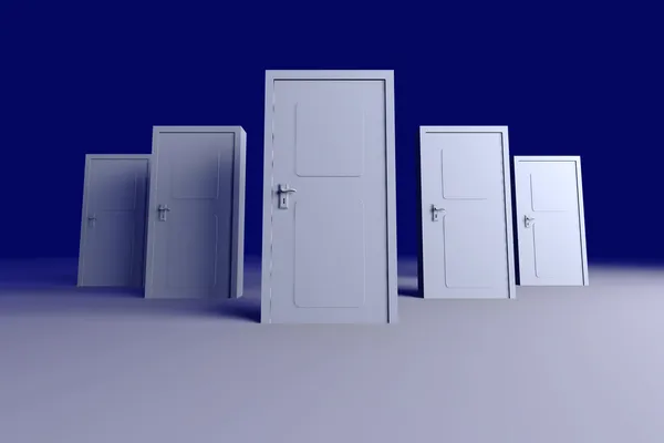 5 drzwi — Zdjęcie stockowe