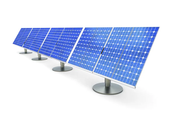 Лінія панелі сонячних батарей — стокове фото