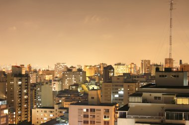 Sao Paulo at night clipart