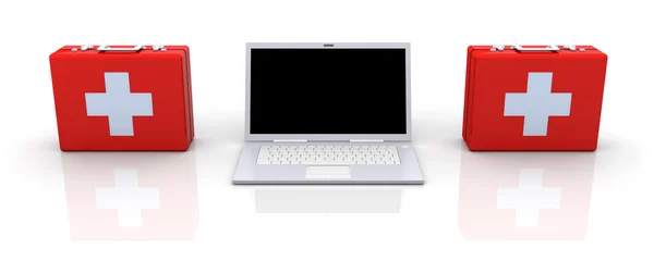 Laptop förstahjälpen — Stockfoto