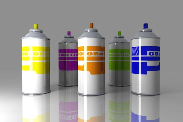Färg sprayflaskor — Stockfoto