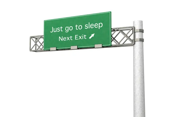 Znak autostrady - po prostu iść spać — Zdjęcie stockowe