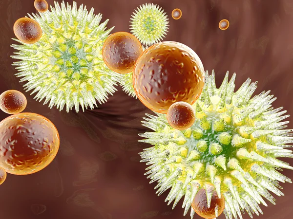 Вирус против иммунной системы — стоковое фото