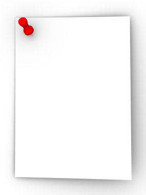 Sticky Note - Red Pin clipart