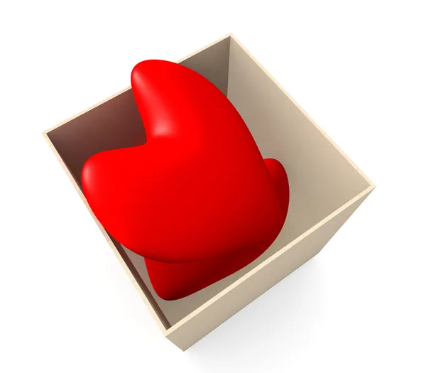 Δύο καρδιές σε ένα κουτί — Φωτογραφία Αρχείου