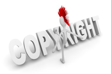 Punk kicking copyright clipart