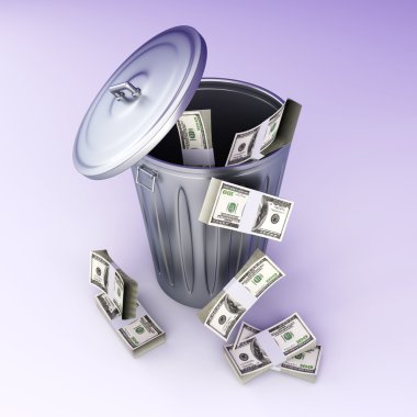 Dollar Trash clipart