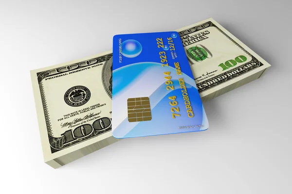 Credit Card and Cash — Stock Photo, Image