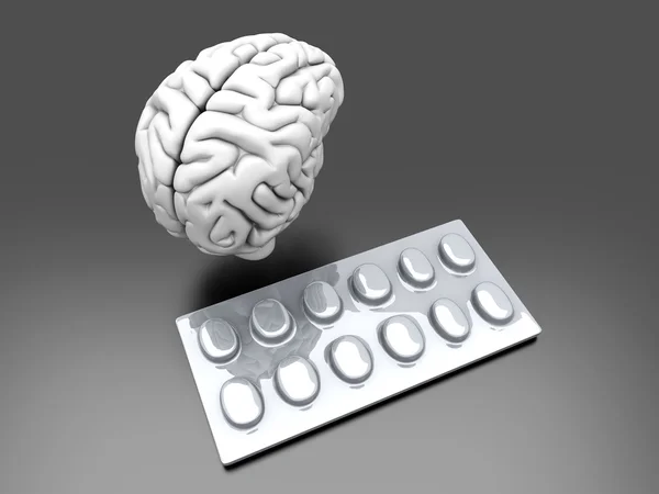 Hersenen pillen — Stockfoto