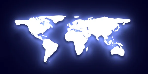 빛나는 세계 지도 — 스톡 사진