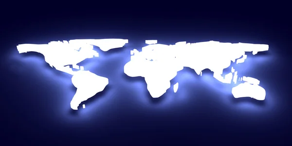Carte du monde lumineux — Photo