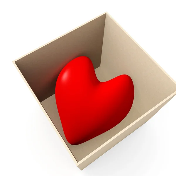 Καρδιά σε ένα κουτί — Φωτογραφία Αρχείου