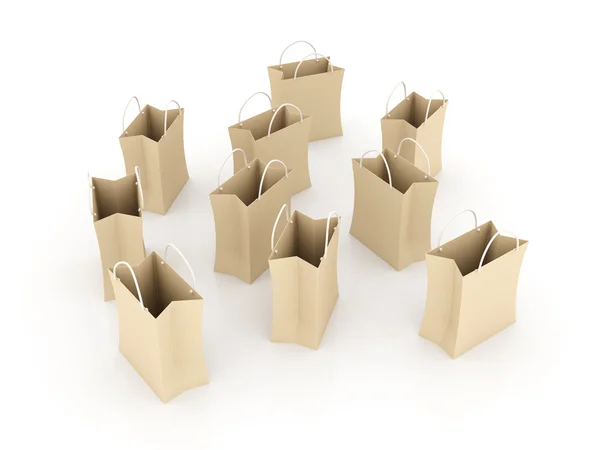 Sacos de compras de papel — Fotografia de Stock