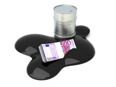 Euros drowned in Oil clipart