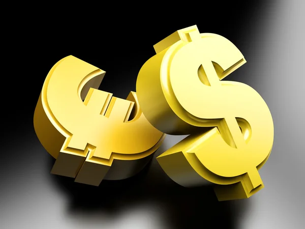Dollar and Euro Smybols — Stock Photo, Image