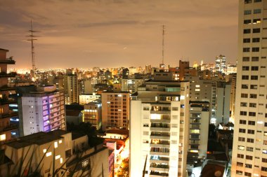 Sao Paulo at night clipart