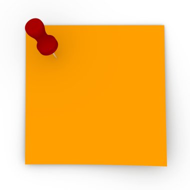 Sticky Note - Red Pin clipart