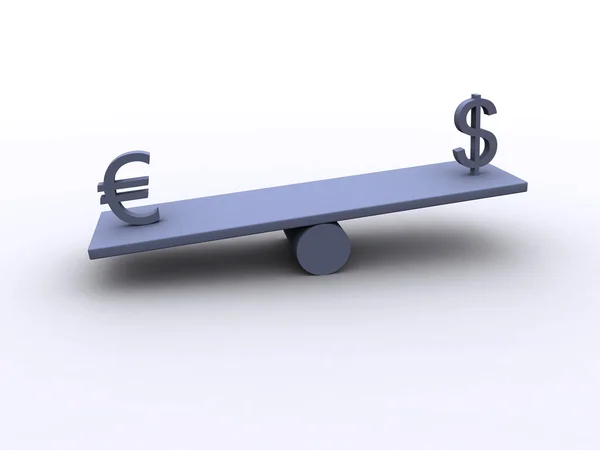 Долар - євро - баланс — стокове фото