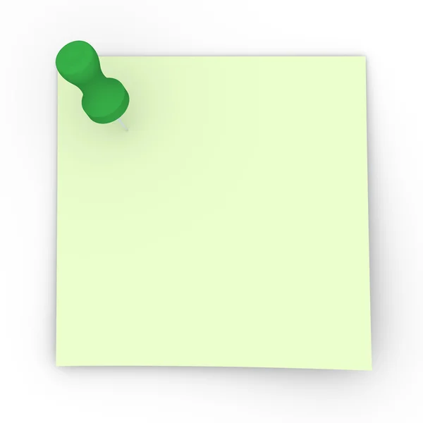 Yapışkan notu - yeşil pin — Stok fotoğraf
