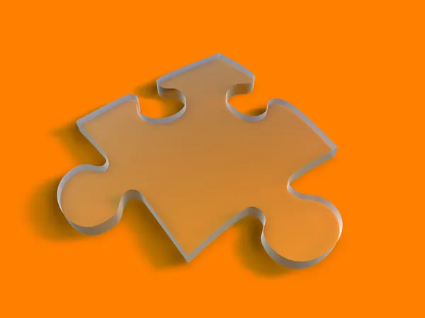 Peça de puzzle transparente — Fotografia de Stock