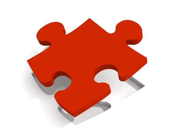 Peça de puzzle vermelho — Fotografia de Stock