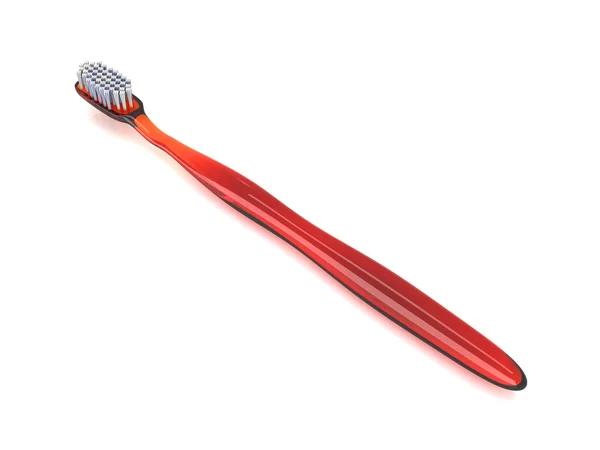 Красная зубная щетка — стоковое фото