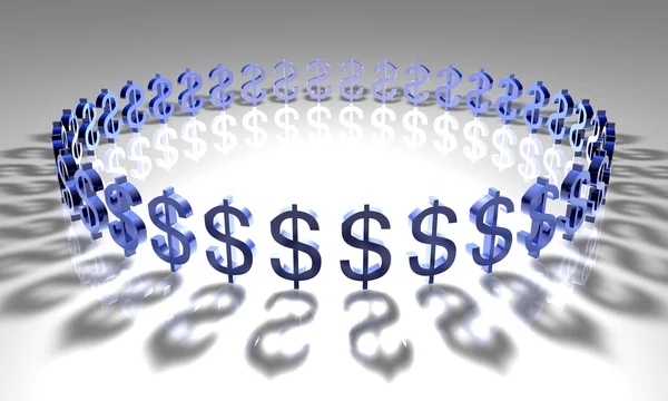 Dollar cirkel - blauw — Stockfoto