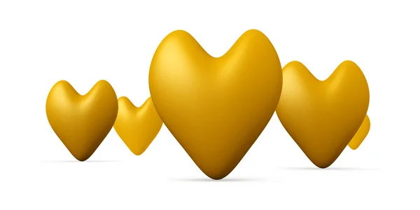 Corações amarelos — Fotografia de Stock