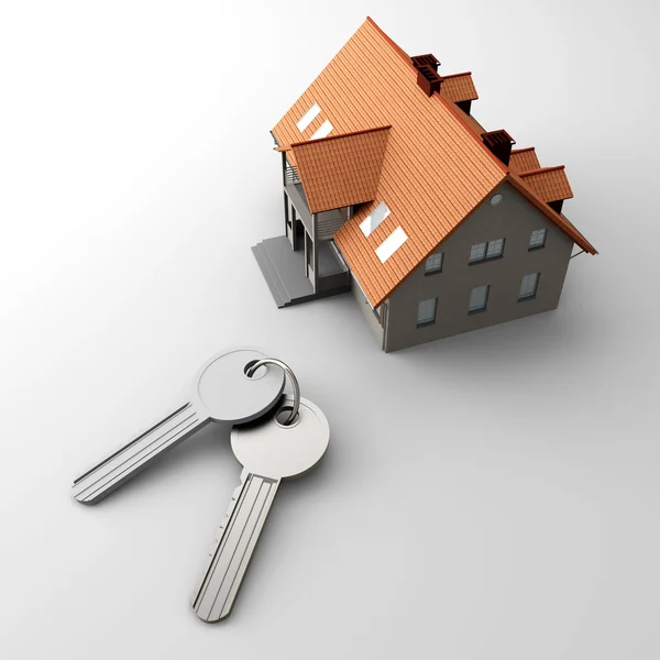 Haus und Schlüssel — Stockfoto
