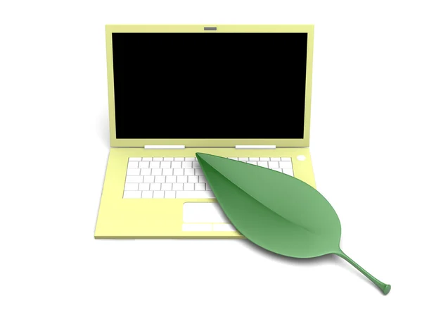Ekologiczne laptopa — Zdjęcie stockowe