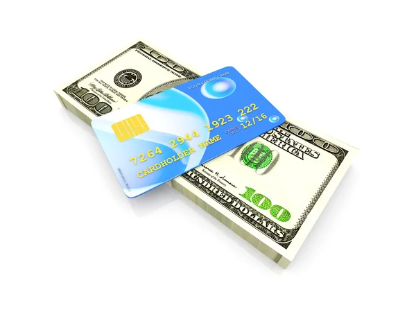 Per creditcard of contant geld — Stockfoto