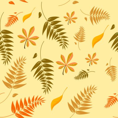 Seamless autumn leaves background clipart